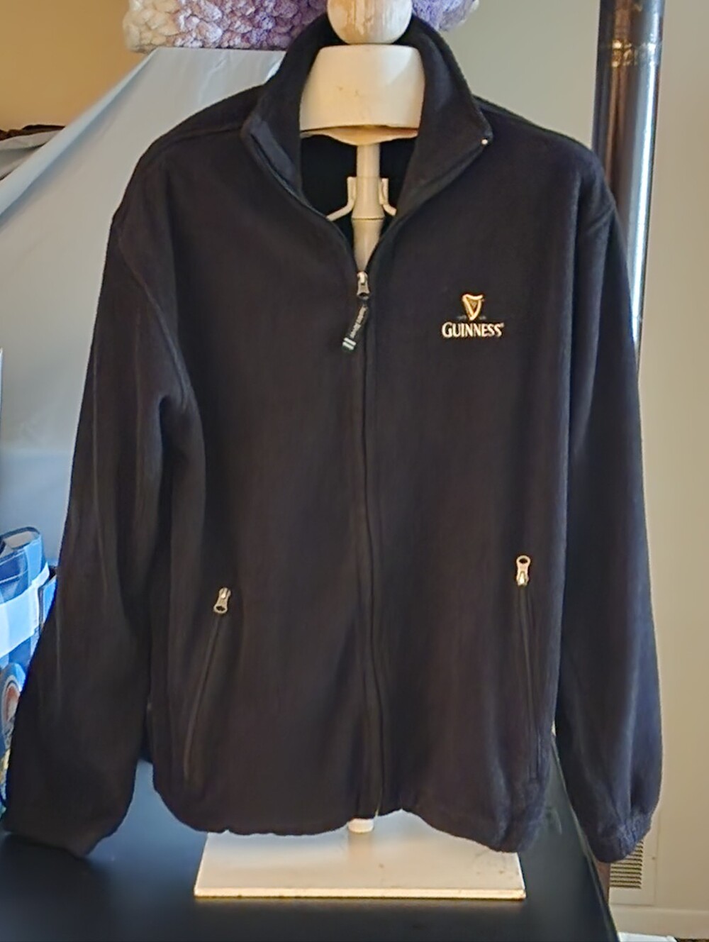 Guinness Men’s Black Full-Zip Fleece Jacket